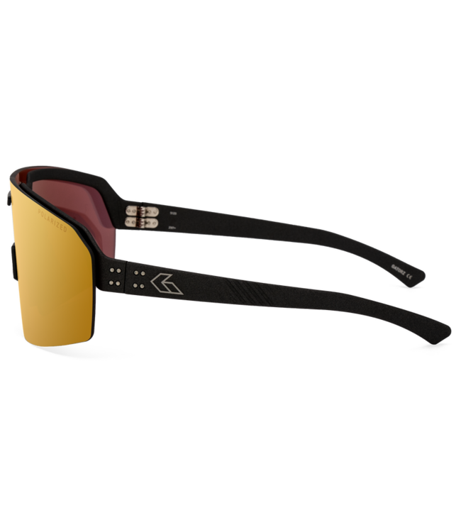 Gatorz Havok Eyewear: Black Frame w/Engraved Logo, Smoke w/Gold Mirror w/Anti-Fog Lens