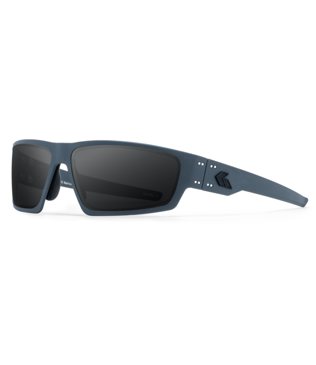 Gatorz Warhawk Eyewear: Slate Frame w/ Black Logo, Ballistics Smoke w/ Anti-Fog Lens