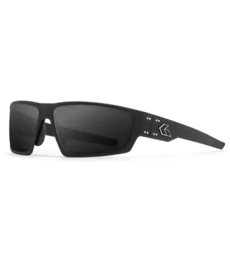 Gatorz Warhawk Eyewear: Black Frame w/ Silver Logo, Non-Polarized Smoke Lens