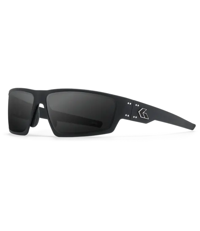 Gatorz Warhawk Eyewear: Black Frame w/ Silver Logo, Non-Polarized Smoke Lens