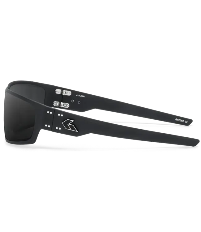 Gatorz Warhawk Eyewear: Black Frame w/ Silver Logo, Non-Polarized Smoke Lens