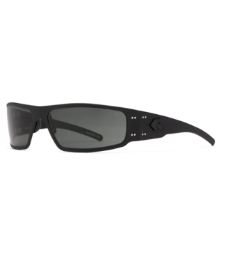 Gatorz Magnum Eyewear: Black Cerakote Frame w/Black Logo, Smoke Non-Polar Lens