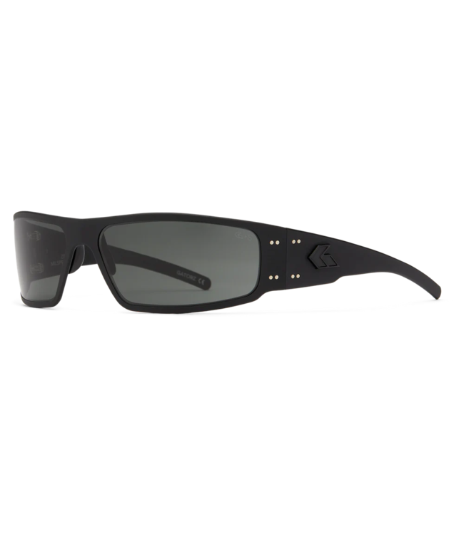 Gatorz Magnum Eyewear: Black Cerakote Frame w/Black Logo, Smoke Non-Polar Lens