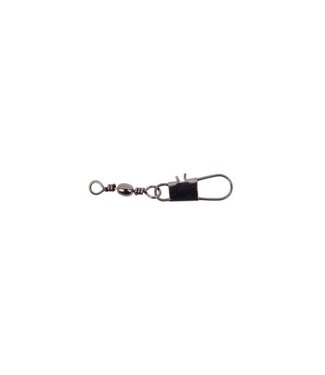 EAGLE CLAW BARREL SWIVEL W/INTERLOCK SNAP-BLACK SIZE: 7 - 6/PK.