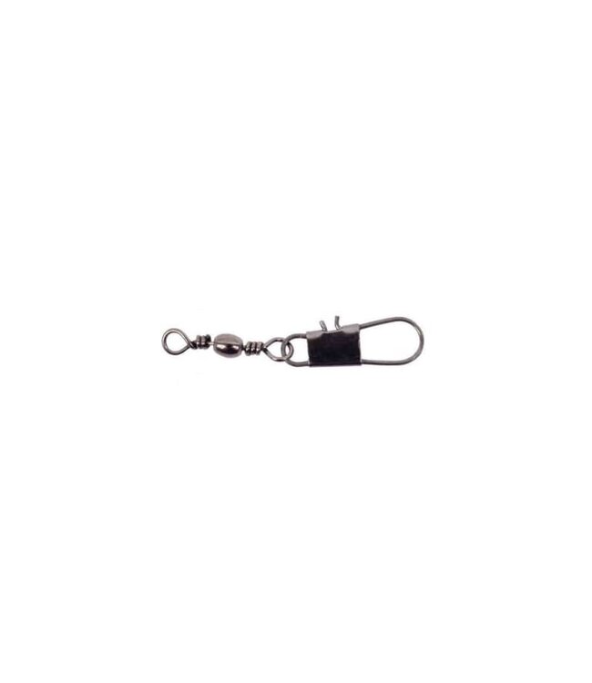EAGLE CLAW BARREL SWIVEL W/INTERLOCK SNAP-BLACK SIZE: 7 - 6/PK.