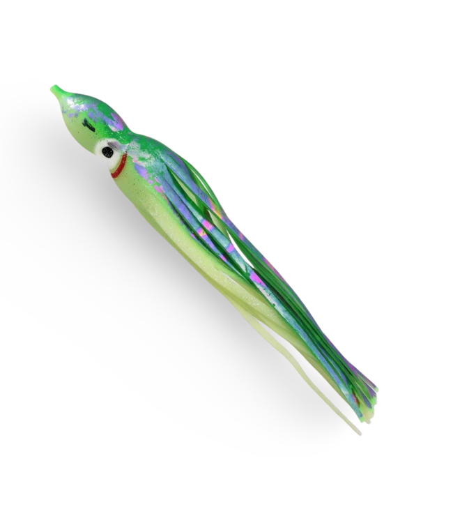 Jumbo Squid Body 9'' 2pk Green Oil Slick/Glow
