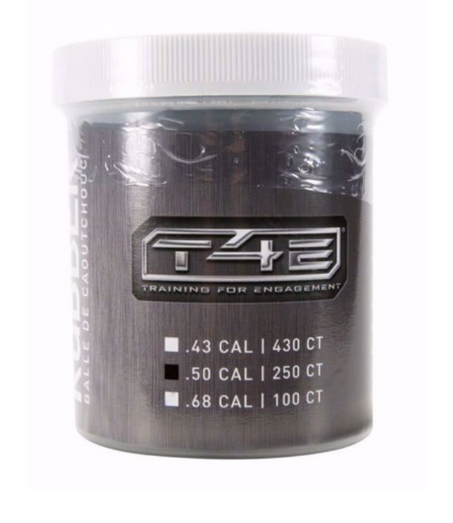 T4E Rubber Balls  Black .50 250 count countainer
