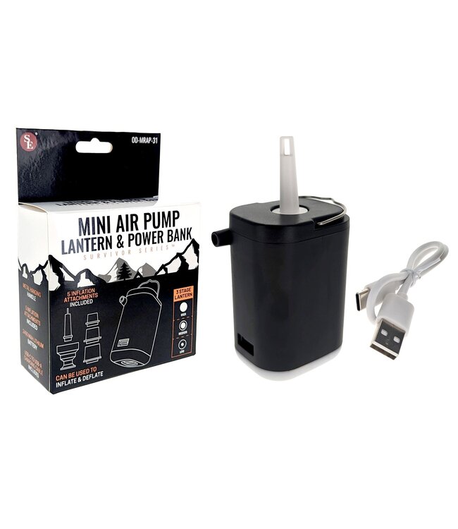 SE 3 in 1 Mini  Rechargeable Air Pump Lantern and Power Bank