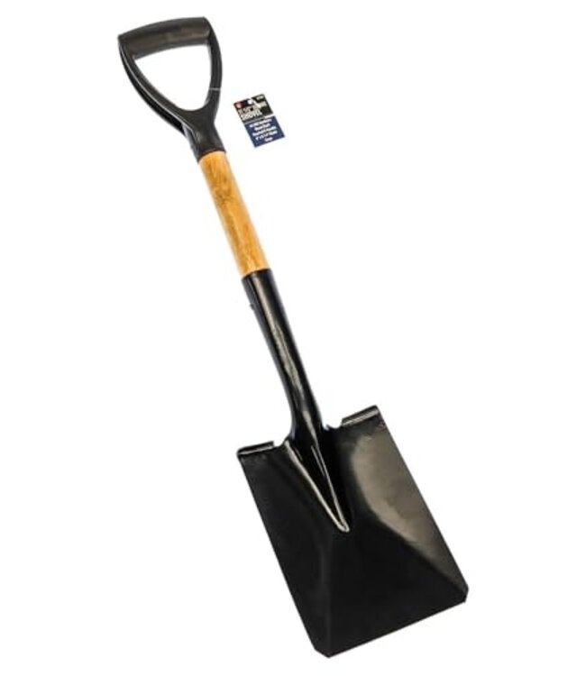SE Knurled D-Handle Steel Shovel with Wood Handle