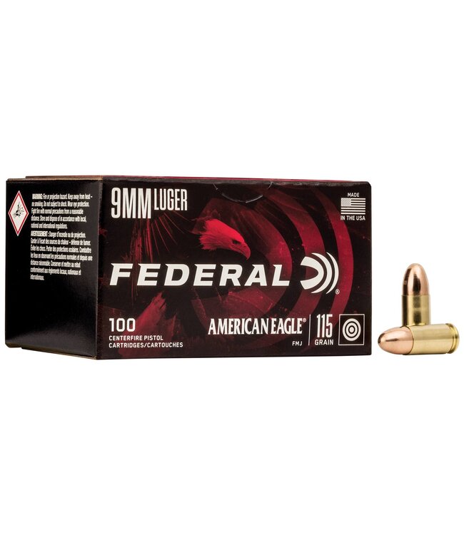 American Eagle 9mm 115gr FMJ 100 ROUNDS