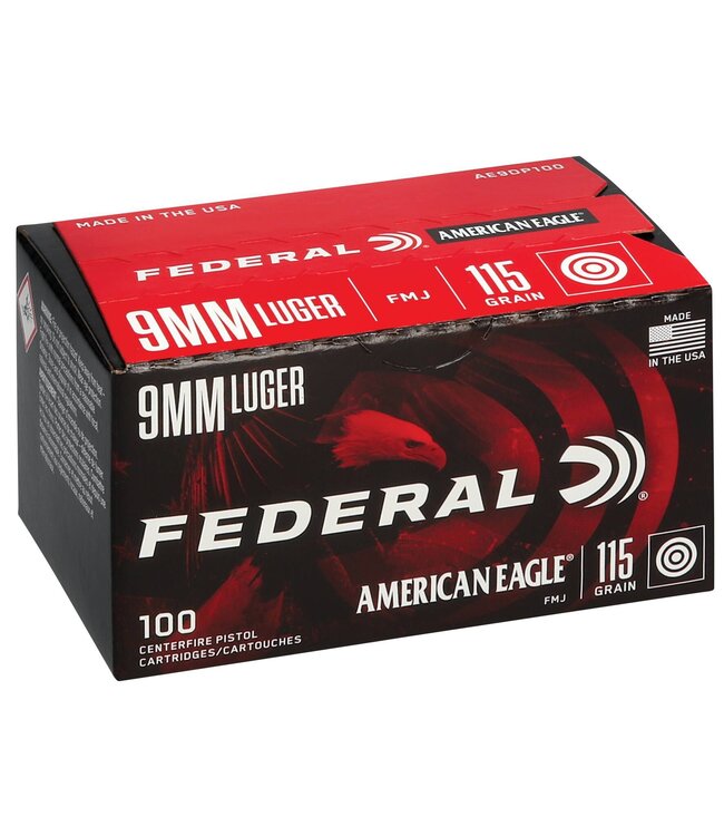 American Eagle 9mm 115gr FMJ 100 ROUNDS