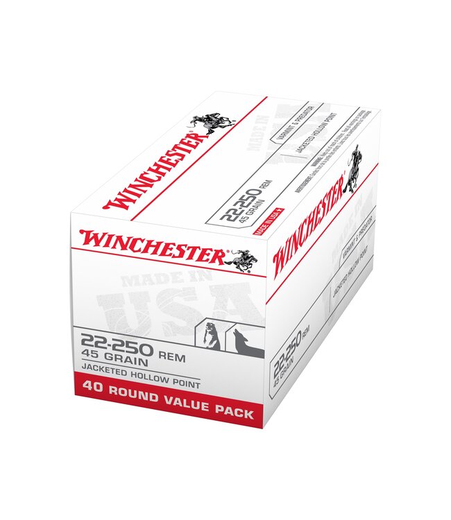 Winchester USA 22-250 Rem 45gr JHP