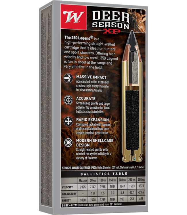 Winchester X350DS Deer Season XP Rifle Ammo 350 LEGEND Extreme