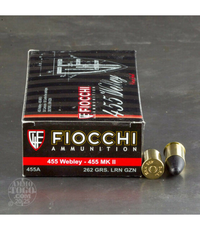 Fiocchi Ammunition Fiocchi Specialty 455 Webley 262gr LRN