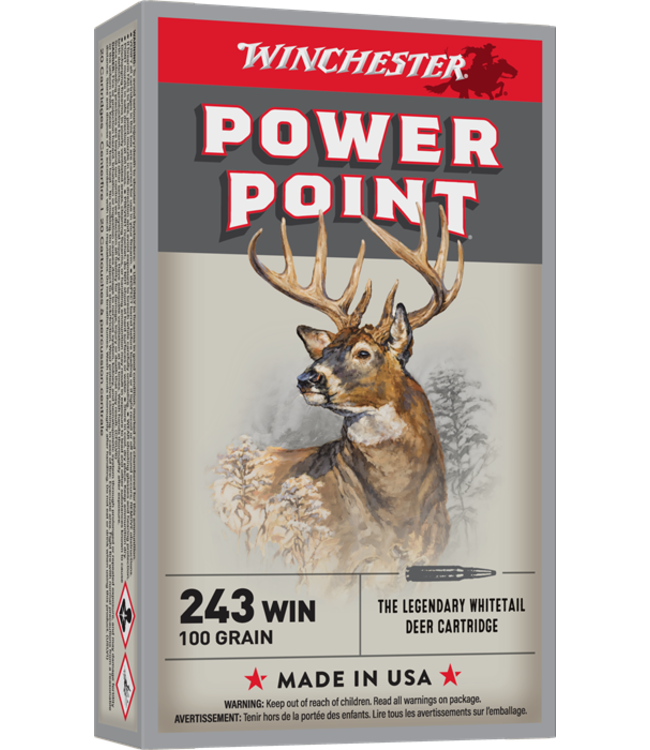 Winchester Super-X Power Point Rifle Ammunition .243 Win 100gr PSP