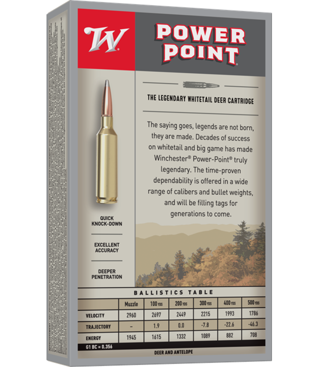 Winchester Super-X Power Point Rifle Ammunition .243 Win 100gr PSP