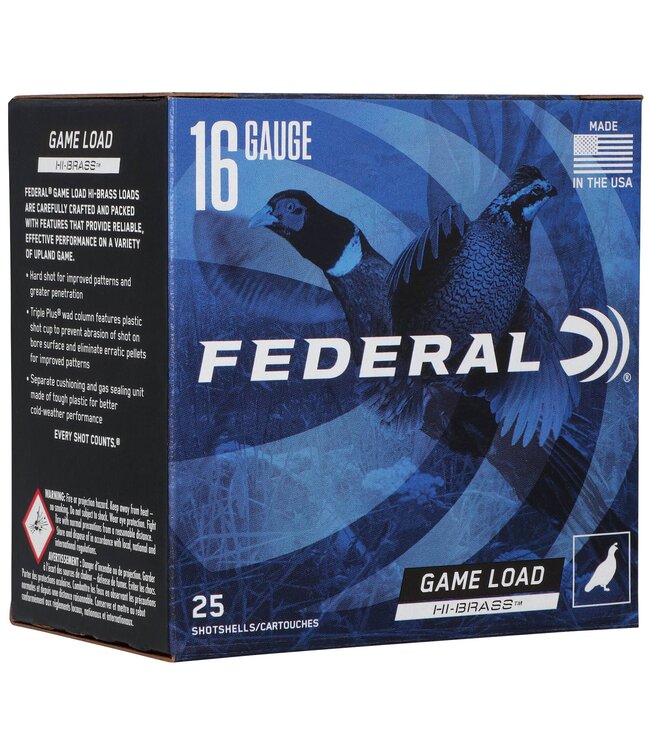 H163-6 Game-Shok Upland - Hi-Brass Shotshell 16GA 2-3/4 in 25/box