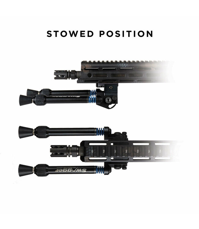 Swagger SFR10 Flex to Rigid QD Extendable Bipod 6-10.50" Black