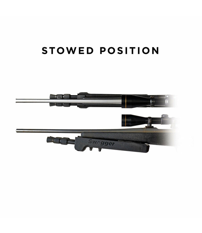 Swagger Hunter42 Bipod Sling Swivel Stud Mount 9.75" to 42" Black