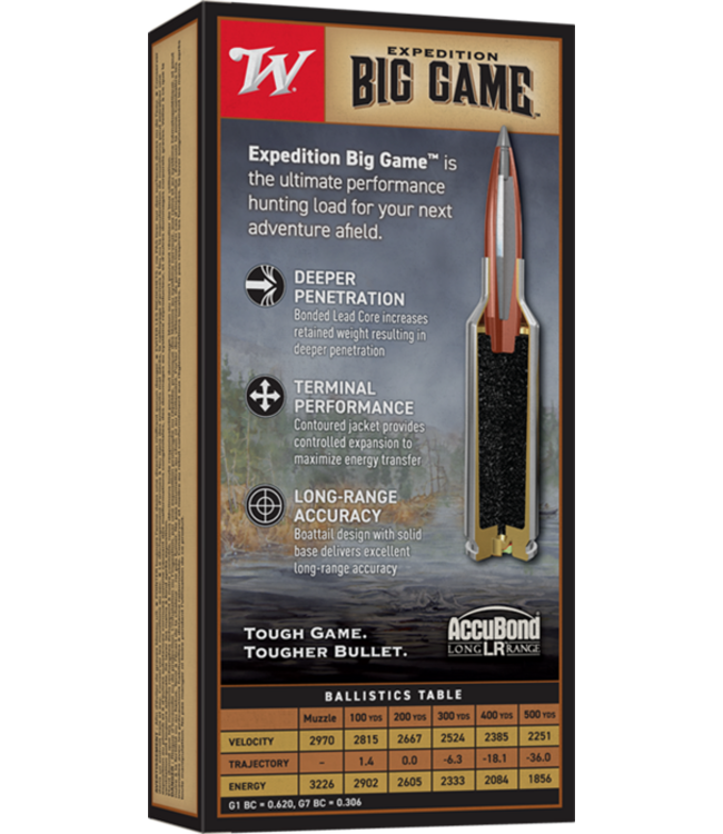Winchester CF Ammo 6.8 Western 165gr Expedition Big Game Long Range 20 Rnds