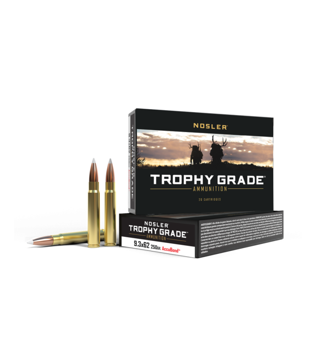 Nosler 9.3x62 Mauser 250gr Accubond 48634 Trophy Grade