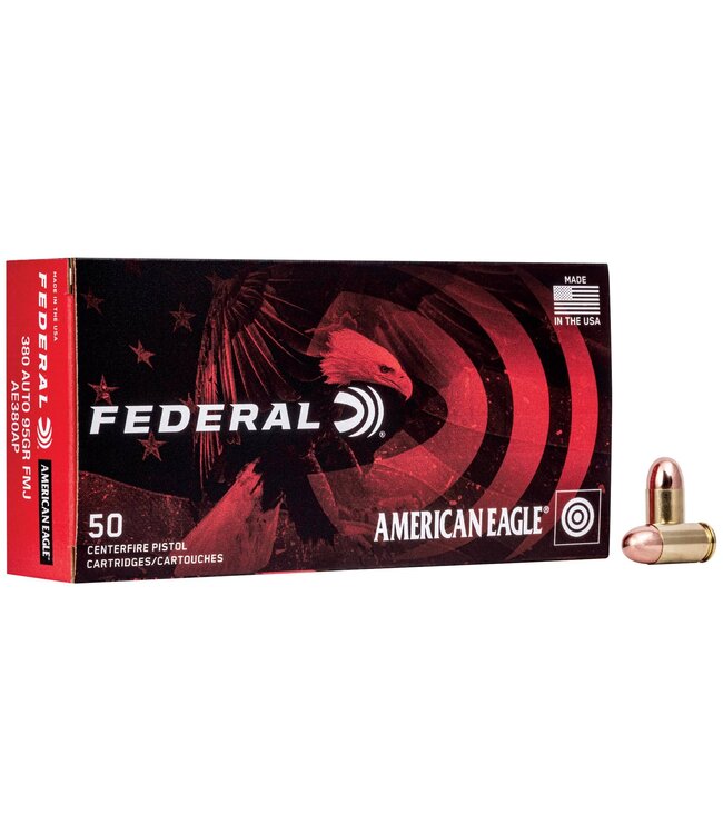 AE380AP American Eagle Pistol Ammo 380 Auto 95gr 50Rnd FMJ