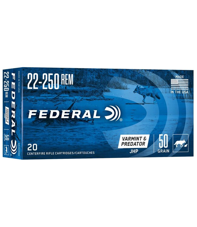 Ammo American Eagle 22-250 Rem 50gr JHP 20 Rnds