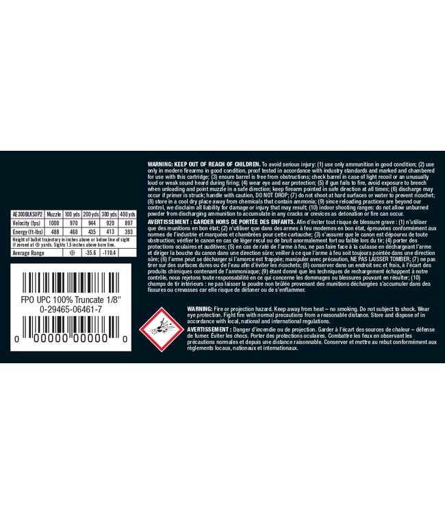 American Eagle 300 AAC Blackout  220 Gr Subsonic Open Tip Match Ammunition