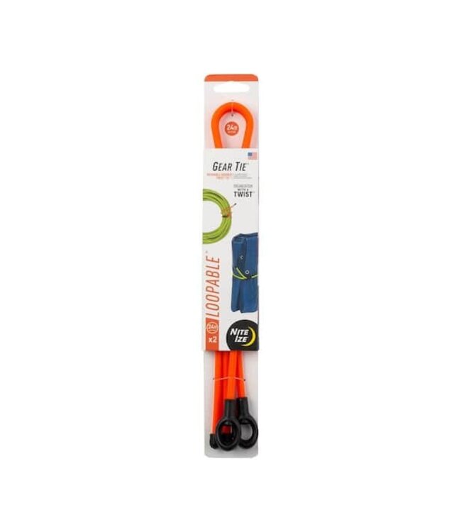 Nite Ize Gear Tie Loopable + Handle, Bright Orange