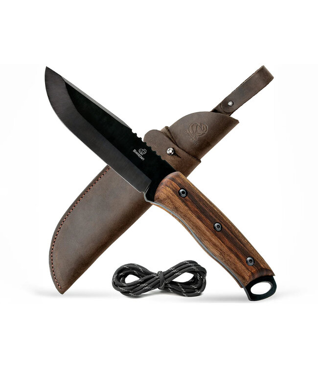 Beavercraft Big Bear Beavercraft Dusk Bushcraft Knife Carbon Steel Walnut Handle w/ Leather Sheath