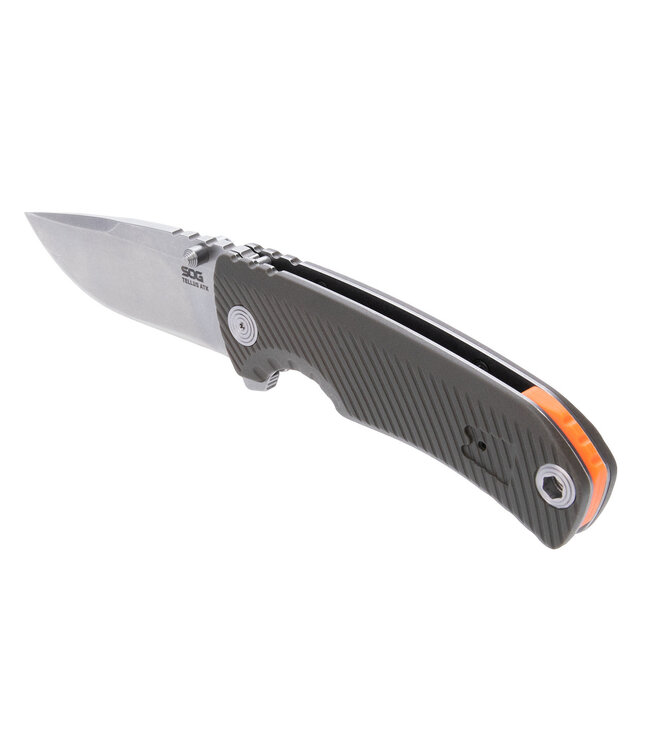 Tellus ATK Folding Knife Olive Drab Orange