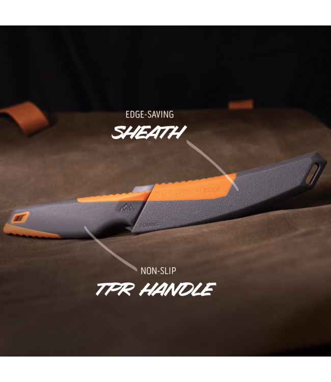 Outdoor Edge Vantex 5in Boning Knife w/Sheath Grey/Orange