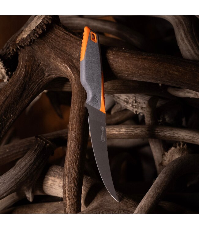 Outdoor Edge Vantex 5in Boning Knife w/Sheath Grey/Orange