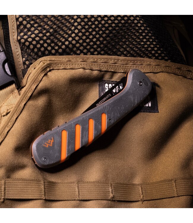 Outdoor Edge Razor  HTX 5in Folding Hunting Knife 7 Blades Grey/Orange