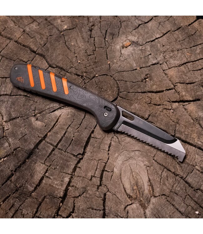 Outdoor Edge Razor  HTX 5in Folding Hunting Knife 7 Blades Grey/Orange