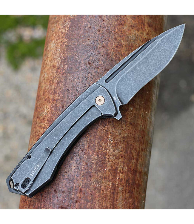 Buck Knives Buck 713CPS Ruckus Black Stonewash D2 Carbon Steel Drop Point