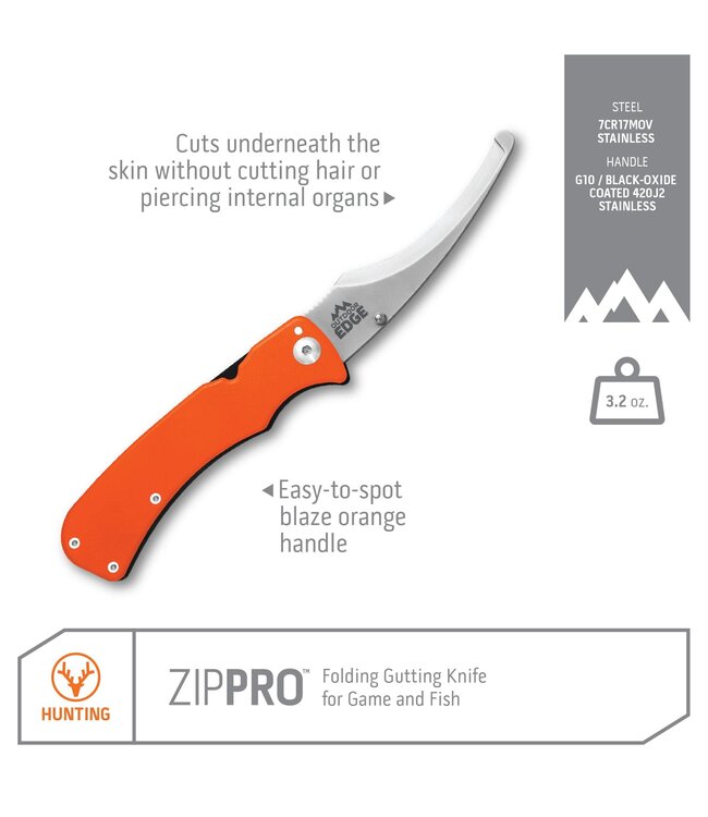 Outdoor Edge Zip Pro (Clam) Gutting Knife