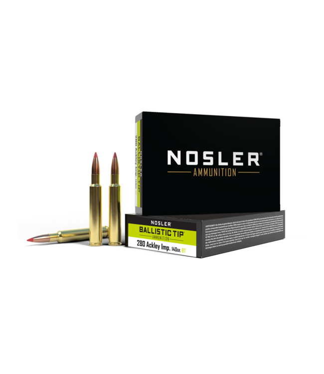 Nosler Ballistic Tip Ammunition 280 Ackley - 140gr BT
