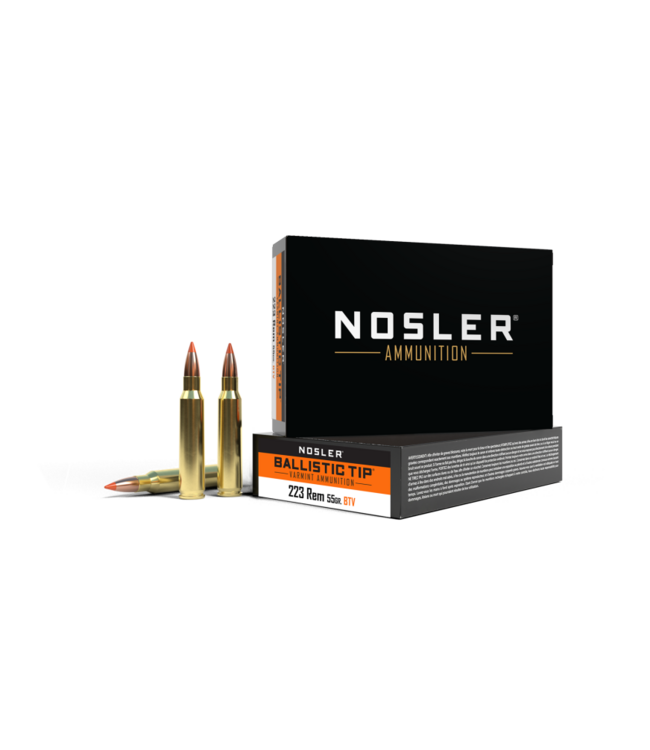 Nosler Ballistic Tip Ammunition 223 Rem - 55gr BT