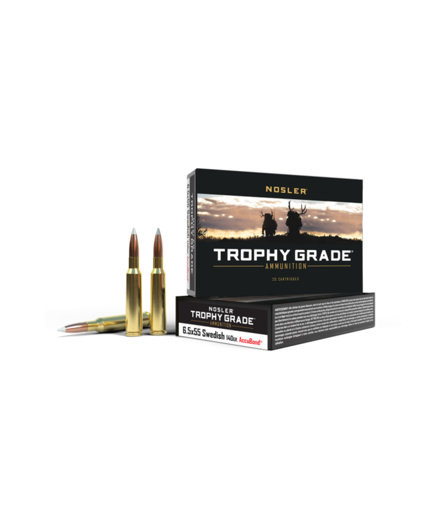 Nosler Trophy Grade Accubond Ammunition  6.5x55 Swedish Mauser - 140gr Accubond Spitzer