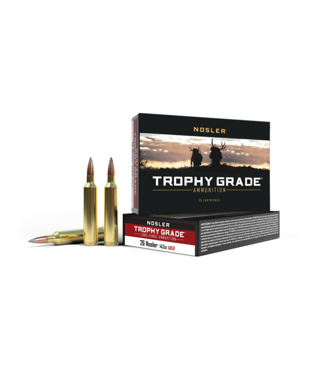 Nosler Trophy Grade Accubond LR Rifle Ammunition 26 Nosler - 142gr ABLR