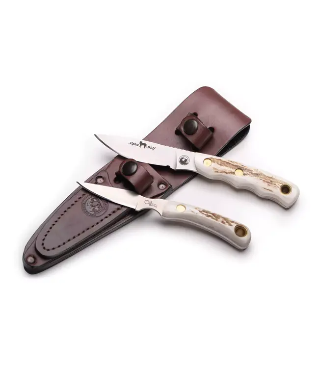 Knives Of Alaska Knives of Alaska Alpha Wolf / Cub Bear Combo - Orange Suregrip