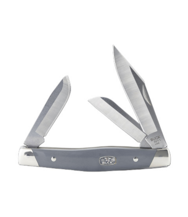 Buck Knives Stockman Folding Knife 3in Grey/Nickel Silver