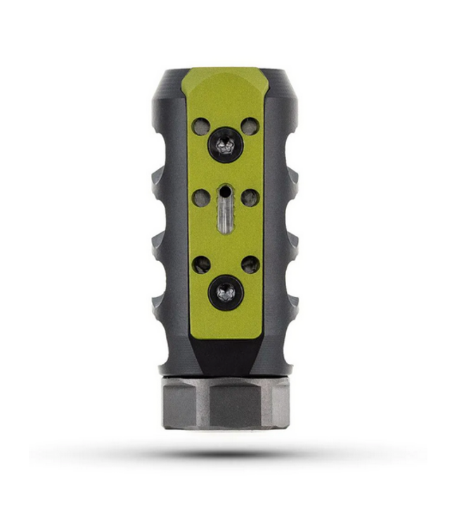 Comp Muzzle Brake 4 Port 308"  5/8"-24  Black/Green