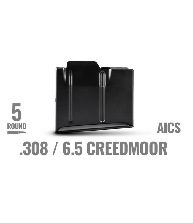 .308 Winchester Metal Magazine Short Action Without Binder Plate 5 Round Black