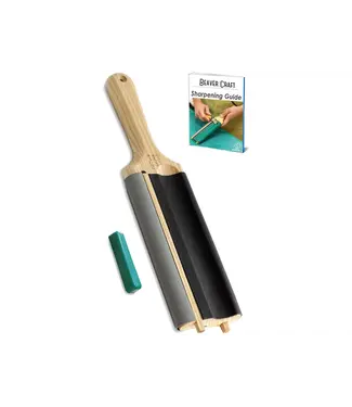 Beavercraft Dual Sided Leather Paddle Strop for Hook Knives & Gouges