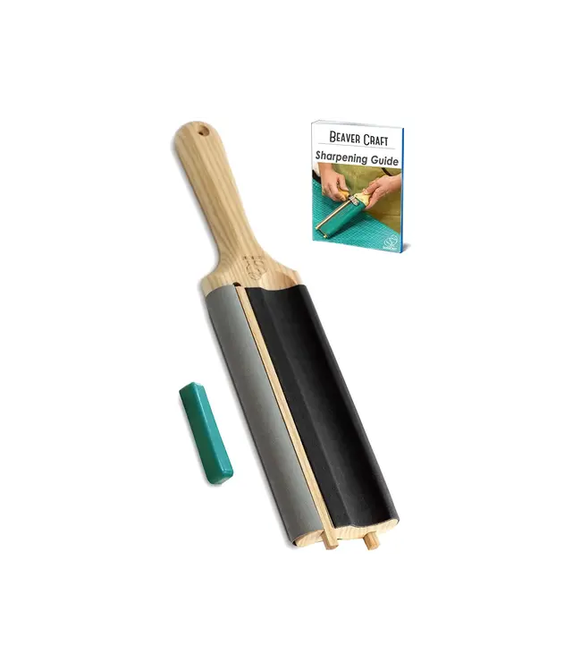 Beavercraft Dual Sided Leather Paddle Strop for Hook Knives & Gouges