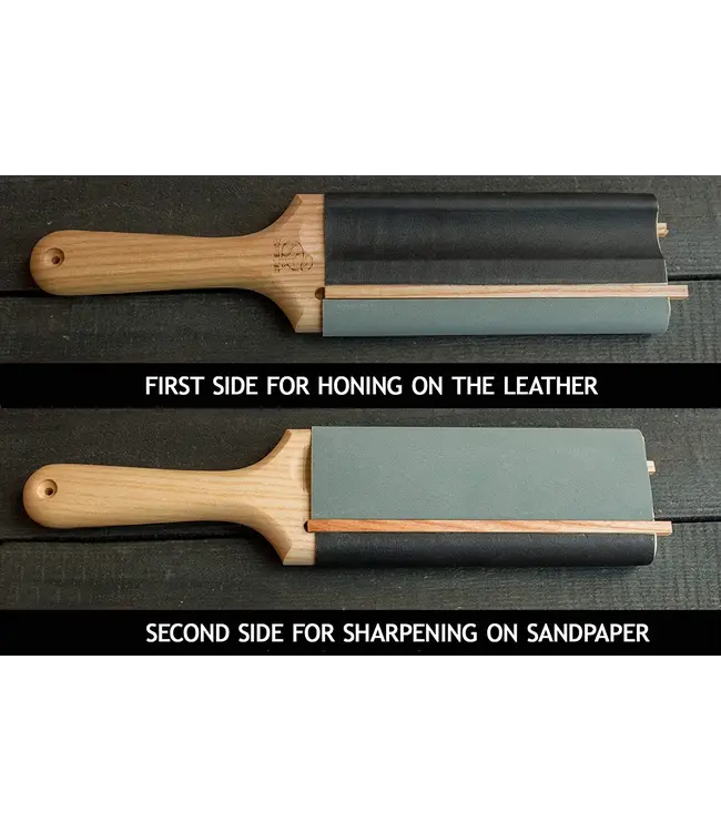 Beavercraft Dual Sided Leather Paddle Strop for Hook Knives & Gouges