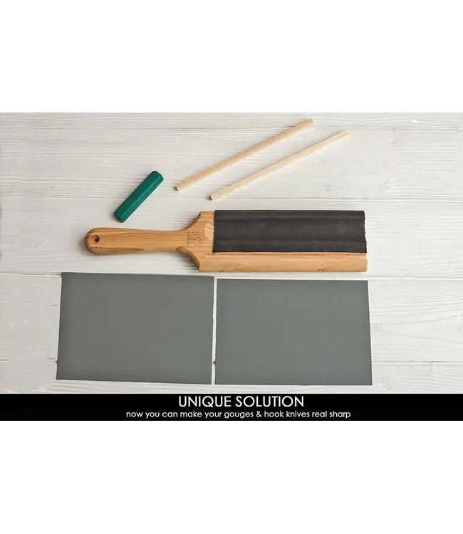 Beavercraft Dual Sided Leather Paddle Strop for Hook Knives & Gouges