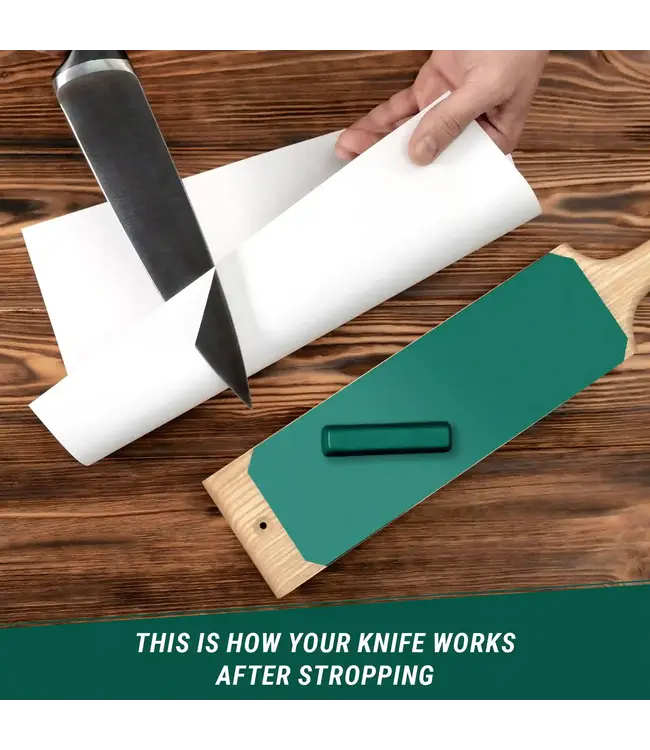 Beavercraft Dual Sided Leather Paddle Strop and Polishing Compound